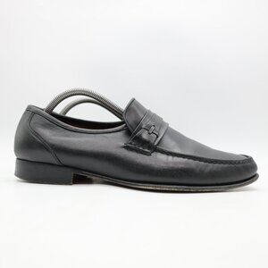 Allen Edmonds Modena Men's Size 9.5 D Black Leather Moc-Toe Loafers Slip On